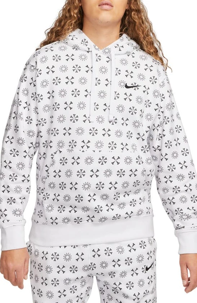 Shop Nike Sportswear Club Swoosh Print Hoodie In White