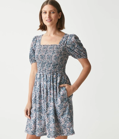 Shop Michael Stars Jude Square Neck Dress In Admiral Floral