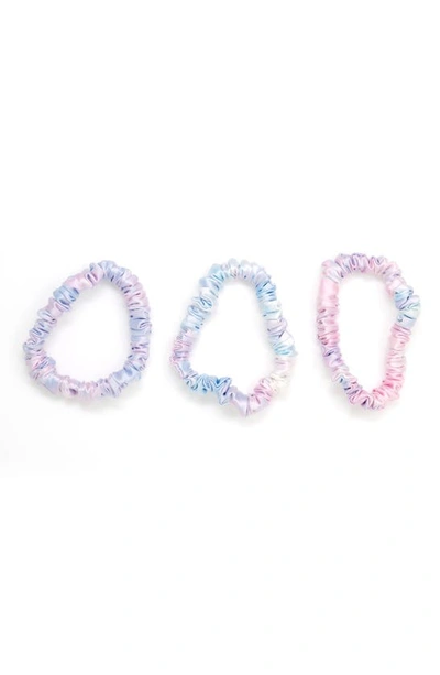Blissy 3-pack Skinny Silk Scrunchies In Tie Dye