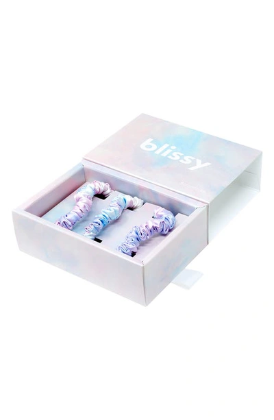 Blissy 3-pack Skinny Silk Scrunchies In Tie Dye
