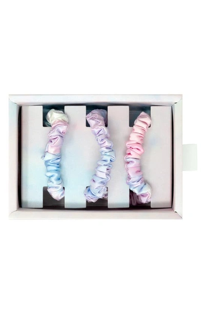 Blissy 3-pack Skinny Silk Scrunchies In Tie Dye