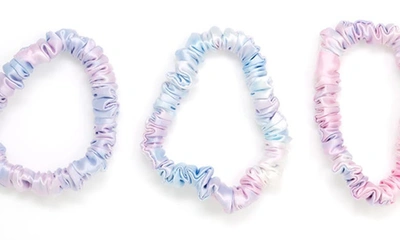 Blissy 3-pack Skinny Silk Scrunchies In Tie Dye