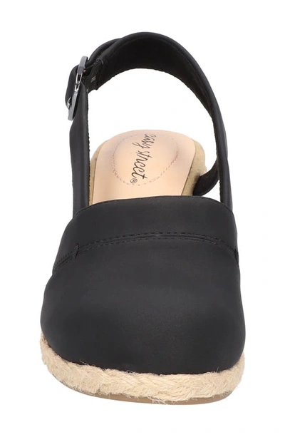 Easy Street Women's Stargaze Espadrille Slingback Wedges In Black