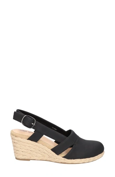 Easy Street Women's Stargaze Espadrille Slingback Wedges In Black