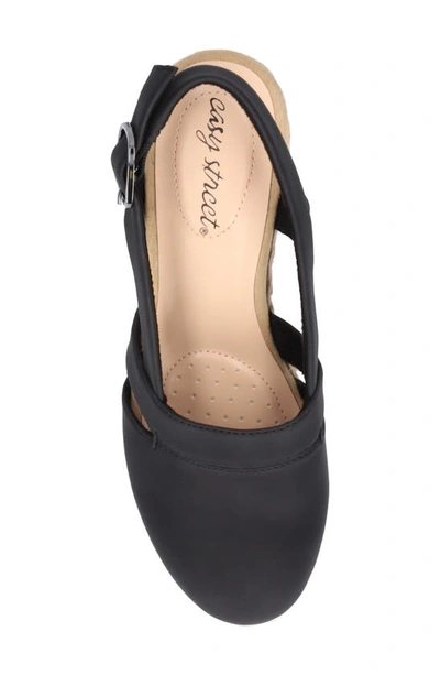 Easy Street Women's Stargaze Espadrille Slingback Wedges In Black