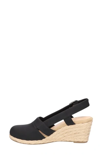 Easy Street Women's Stargaze Espadrille Slingback Wedges In Black