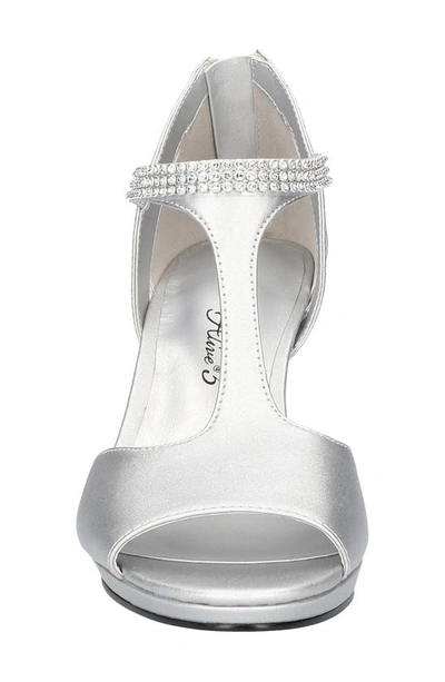 Shop Easy Street Flash T-strap Sandal In Silver Satin