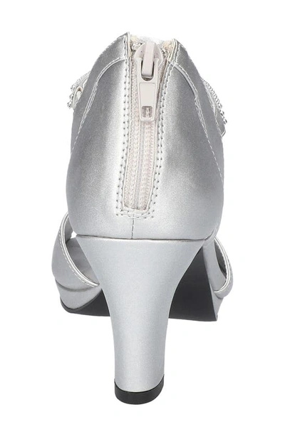 Shop Easy Street Flash T-strap Sandal In Silver Satin
