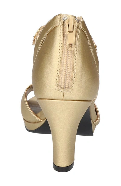 Easy Street Flash T-strap Sandal In Gold Satin