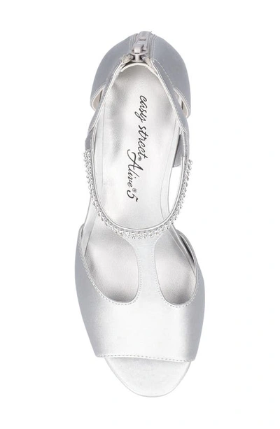 Easy Street Women's Flash Dress Sandals In Silver Satin