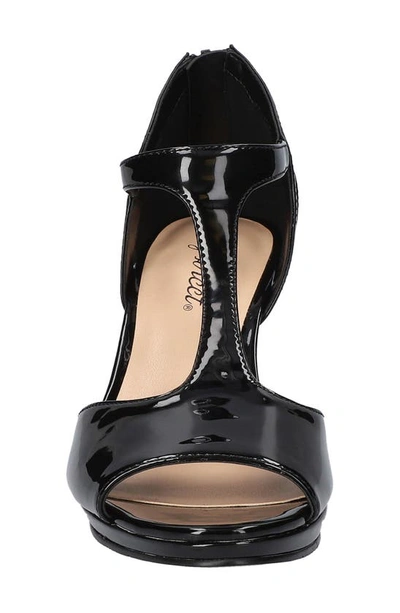 Easy Street Flash Womens Patent Peep Toe Heel Sandals In Black Patent