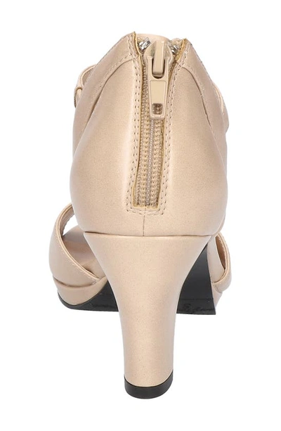 Shop Easy Street Flash T-strap Sandal In Beige Pearlized