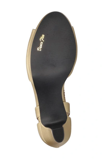 Easy Street Flash T-strap Sandal In Gold Satin