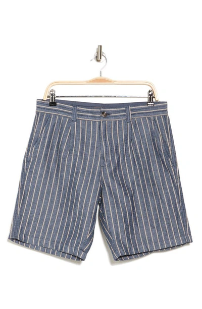 Shop Slate & Stone Stripe Print Shorts In Navy Brown Stripe