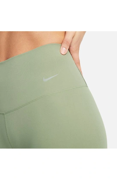 Shop Nike Zenvy Gentle Support High Waist Pocket Ankle Leggings In Oil Green/ Black