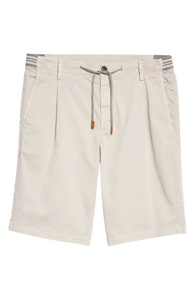 Shop Eleventy Garment Dye Cotton Stretch Twill Bermuda Shorts In Sand