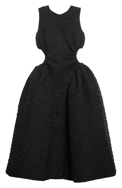 Shop Cecilie Bahnsen Samara Nimbus Matelassé Dress In Black