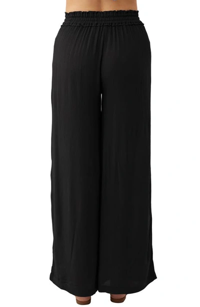 Shop O'neill Ninette Drawstring Wide Leg Pants In Black