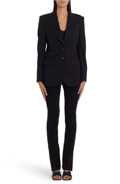 Shop Dolce & Gabbana Turlington Stretch Wool Blazer In Black