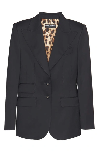 Shop Dolce & Gabbana Dolce&gabbana Turlington Stretch Wool Blazer In Black