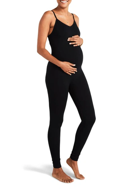 Shop Hatch The Body Rib Maternity Unitard In Black