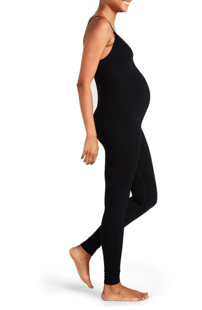 Shop Hatch The Body Rib Maternity Unitard In Black