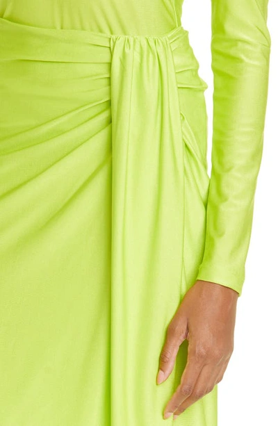 Shop Stine Goya Sif Ruched Waist Knit Skirt In 4089 Acid Lime