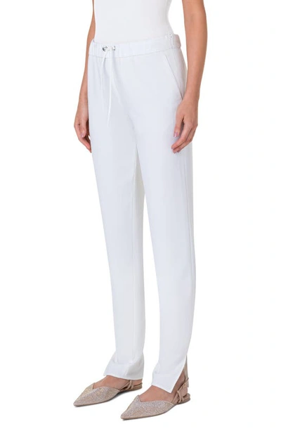 Shop Akris Punto Mike Split Hem Crepe Pants In Cream