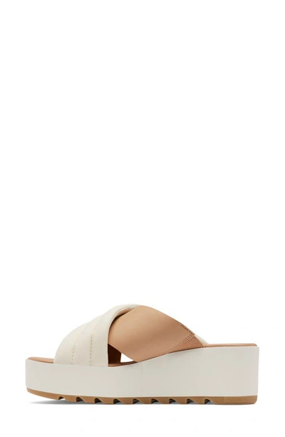 Shop Sorel Cameron Puff Flatform Slide Sandal In Chalk/ Honest Beige