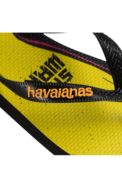 Shop Havaianas 'star Wars™' Flip Flop In Black/ Pop Yellow