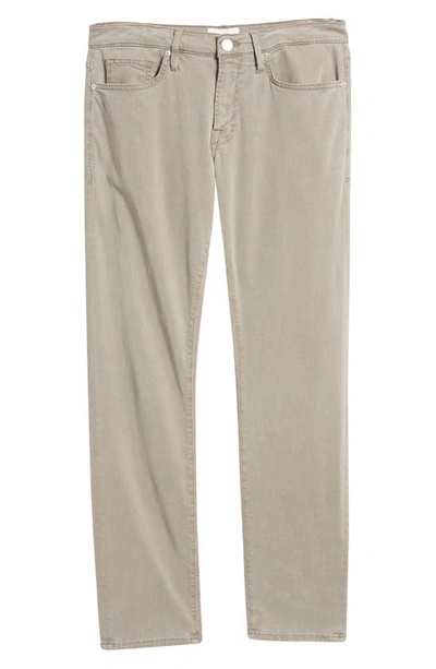 Shop Frame L'homme Slim Fit Five-pocket Twill Pants In Stone Grey