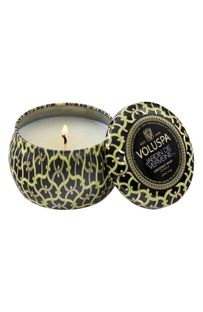 Shop Voluspa Jardin De Verveine Mini Tin Candle In Black Tones