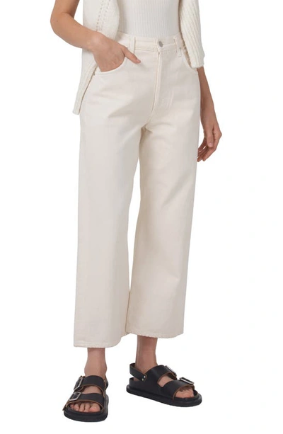 Shop Citizens Of Humanity Gaucho High Waist Crop Wide Leg Jeans In Marzipan
