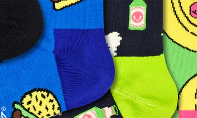 Shop Happy Socks Assorted 4-pack Yummy Yummy Crew Socks Gift Set In Black Multi