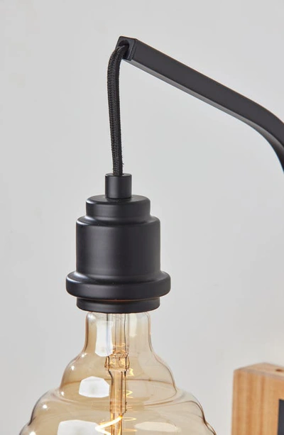 Adesso Lighting Wren Wall Sconce In Natural Wood With Black Finish