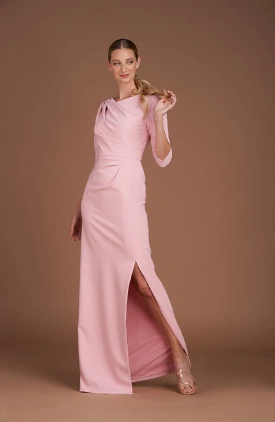 Shop Kay Unger Margerite Column Gown In Pink Mauve