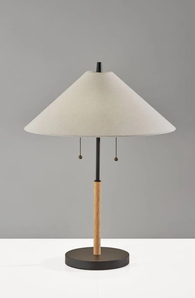 Shop Adesso Lighting Palmer Table Lamp In Black / Natural Wood
