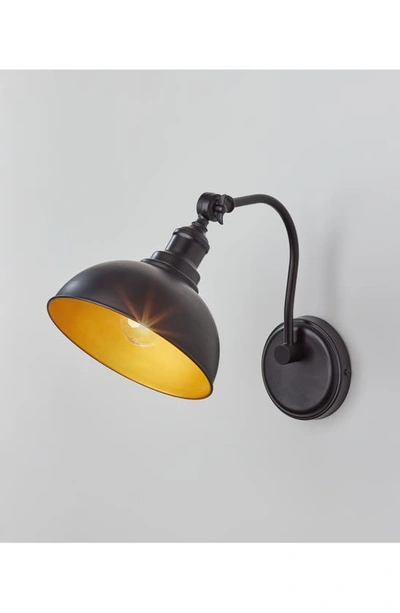Shop Adesso Lighting Wallace Wall Lamp In Black/ Gold
