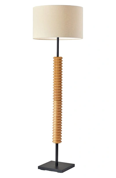 Shop Adesso Lighting Judith Floor Lamp In Natural Wood With Black Finish