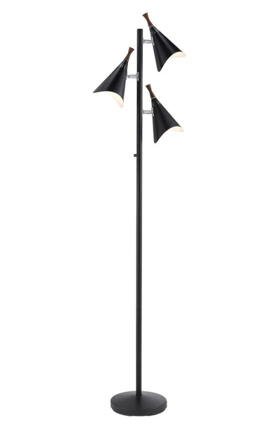 Shop Adesso Lighting Draper Tree Floor Lamp In Black With Brushed Steel