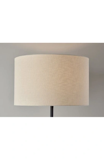 Adesso Lighting Judith Floor Lamp In Natural Wood With Black Finish