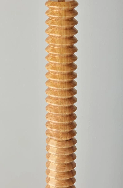 Adesso Lighting Judith Floor Lamp In Natural Wood With Black Finish
