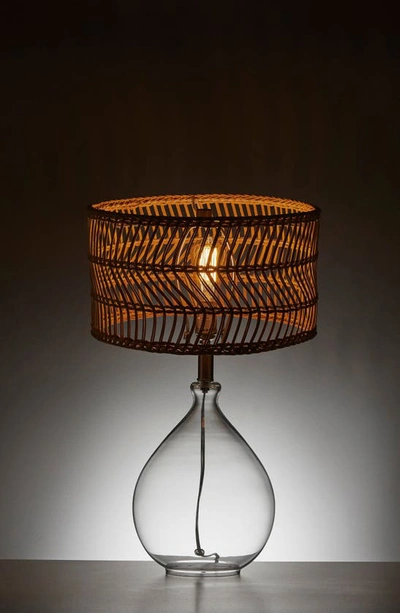 Adesso Lighting Cuba Teardrop Table Lamp In Clear With Brushed Steel