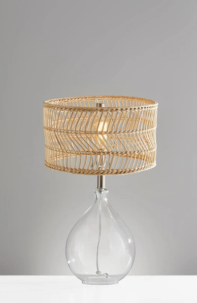 Adesso Lighting Cuba Teardrop Table Lamp In Clear With Brushed Steel