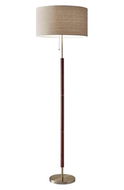 Shop Adesso Lighting Hamilton Floor Lamp In Walnut With Antique Brass