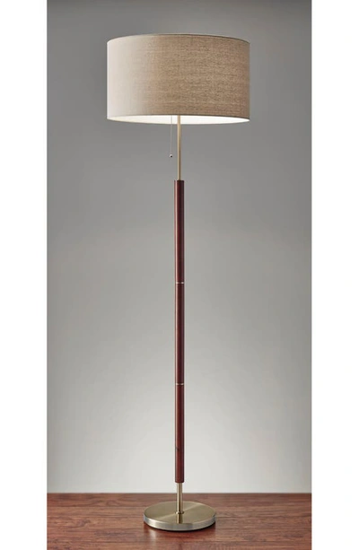 Shop Adesso Lighting Hamilton Floor Lamp In Walnut With Antique Brass