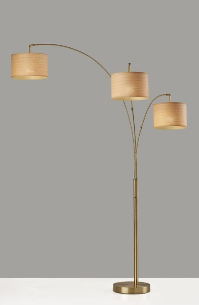 Shop Adesso Lighting Bowery 3-arm Arc Lamp In Antique Brass