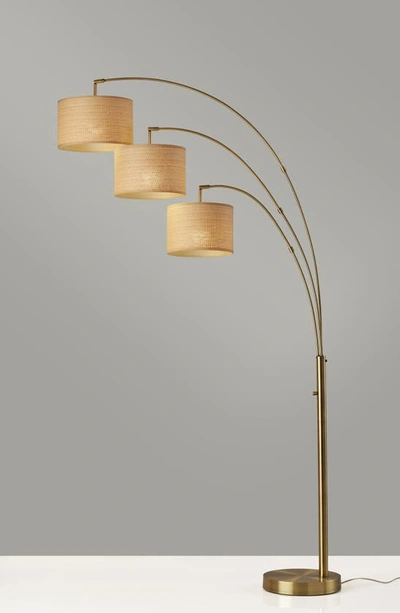 Shop Adesso Lighting Bowery 3-arm Arc Lamp In Antique Brass