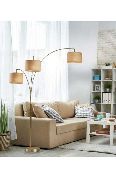 Shop Adesso Lighting Bowery 3-arm Arc Lamp In Antique Brass