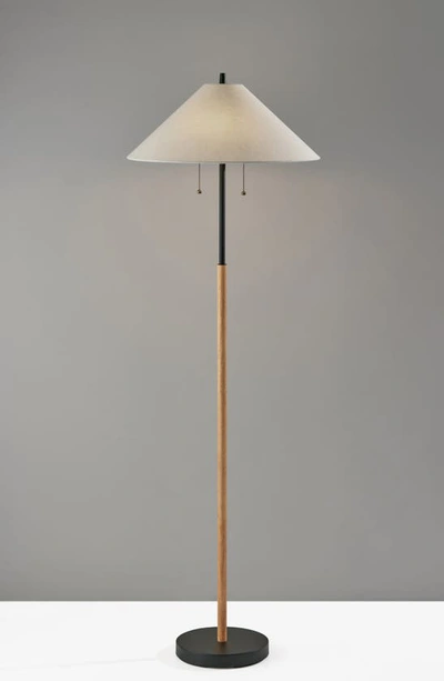 Shop Adesso Lighting Palmer Floor Lamp In Black / Natural Wood